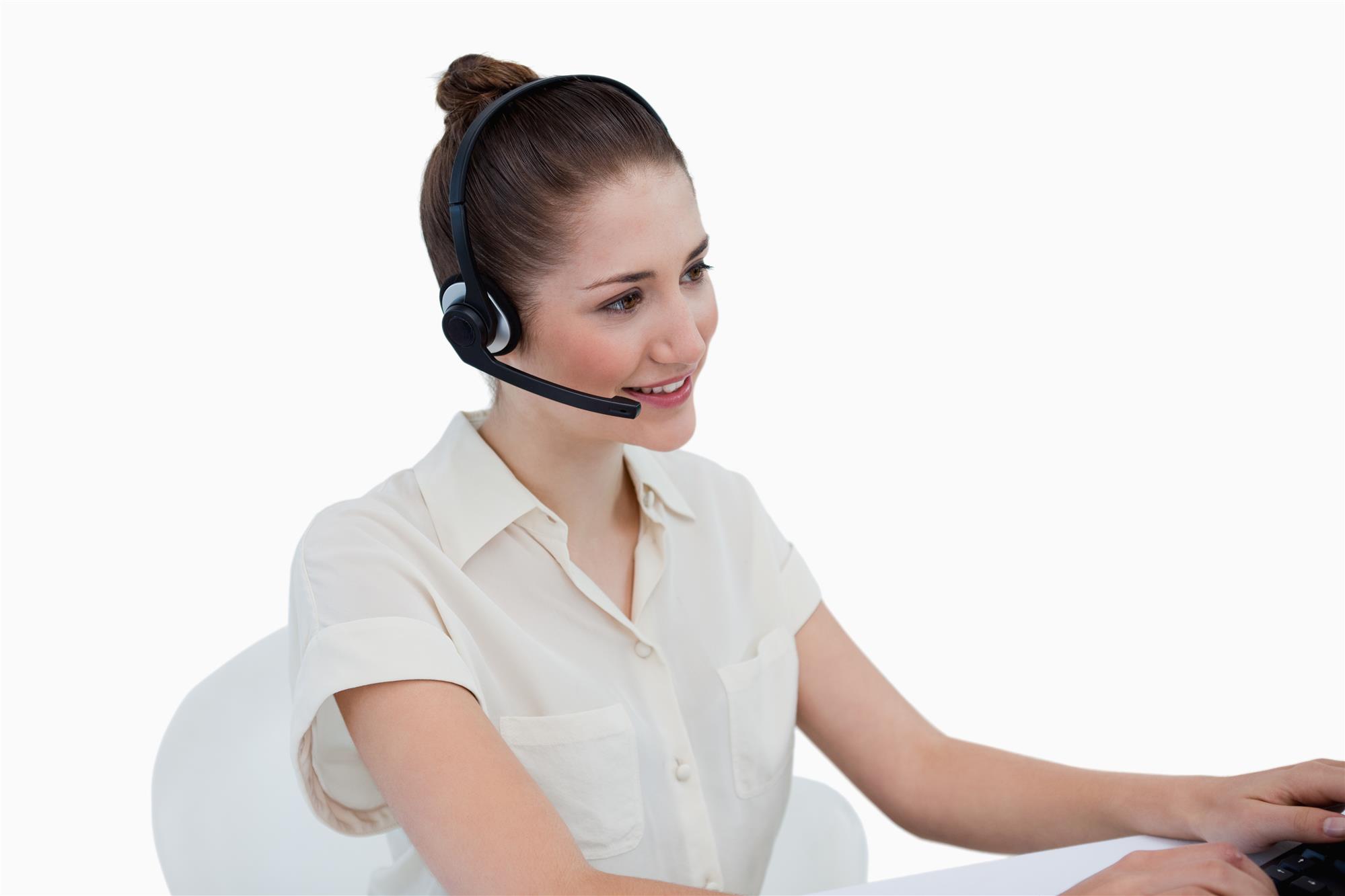 Call Center employee on a headset
