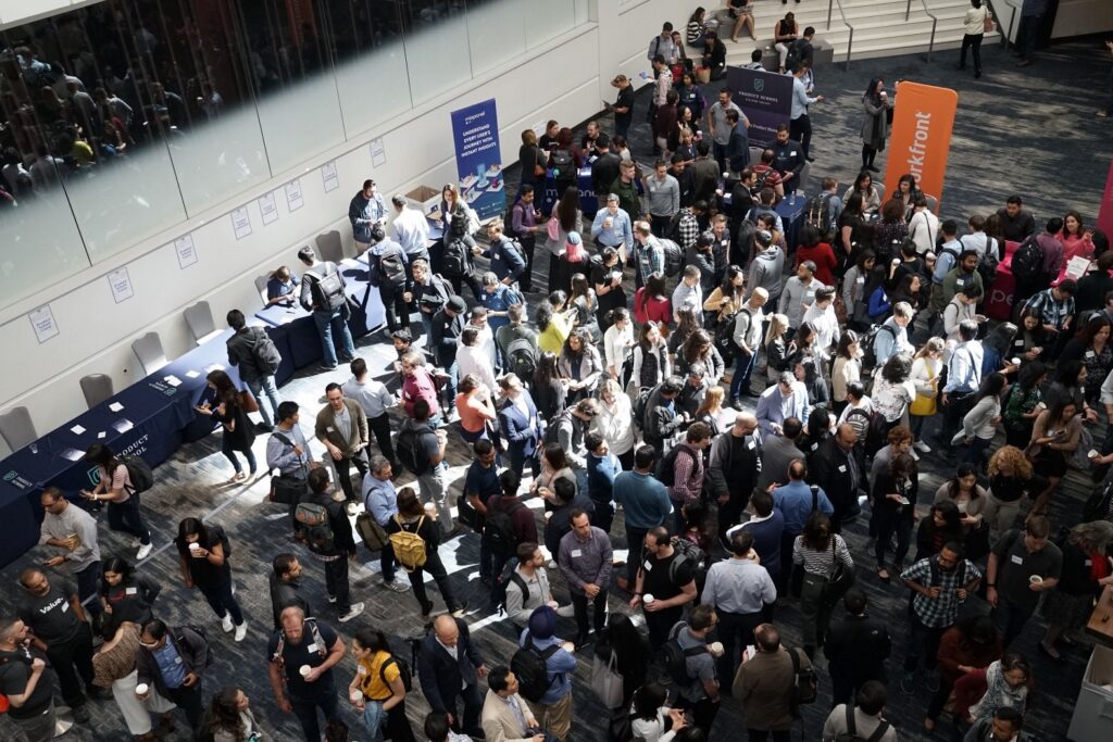 image of a crowded event space showing the need for an answering service for event registration