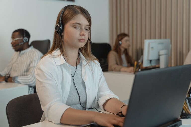 image of someone working with a property management call center